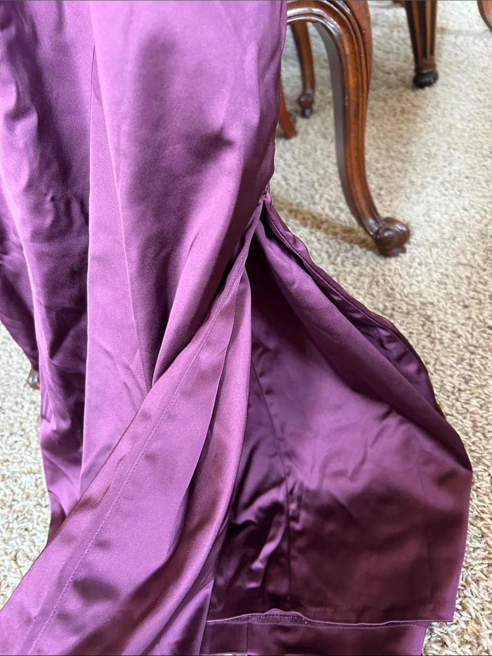 Abercrombie & Fitch Plum Satin Maxi Dress